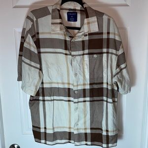 Trust Men Linen button up Shirt Multi Colored Size XXL Plaid
